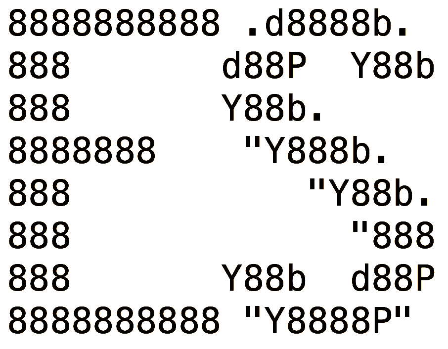 bigram in ascii art. Says E S.